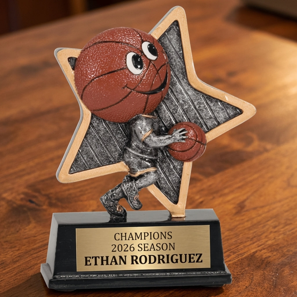 Personalized Sports Trophy 5" - Custom Engraved LPR for Team, Coach & MVP - View 2