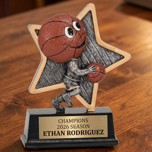 Personalized Sports Trophy 5" - Custom Engraved LPR for Team, Coach & MVP - View 2