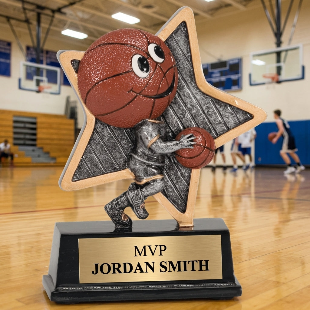 Personalized Sports Trophy 5" - Custom Engraved LPR for Team, Coach & MVP - View 3