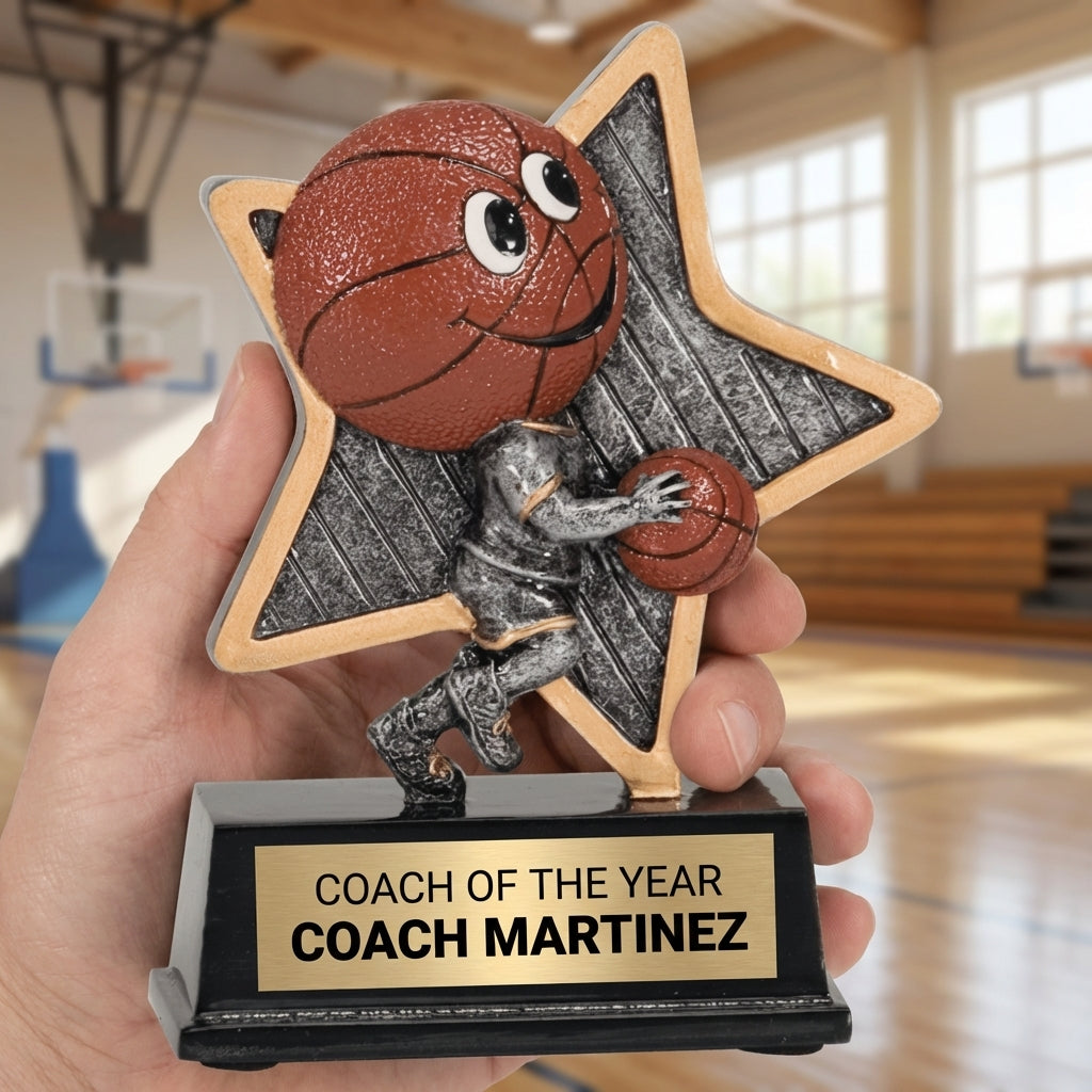 Personalized Sports Trophy 5" - Custom Engraved LPR for Team, Coach & MVP - View 5