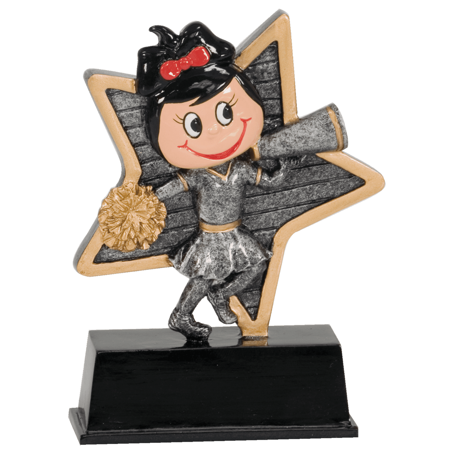 Personalized Cheer Trophy 5" - Custom Engraved LPR for Team, Coach & MVP - View 1