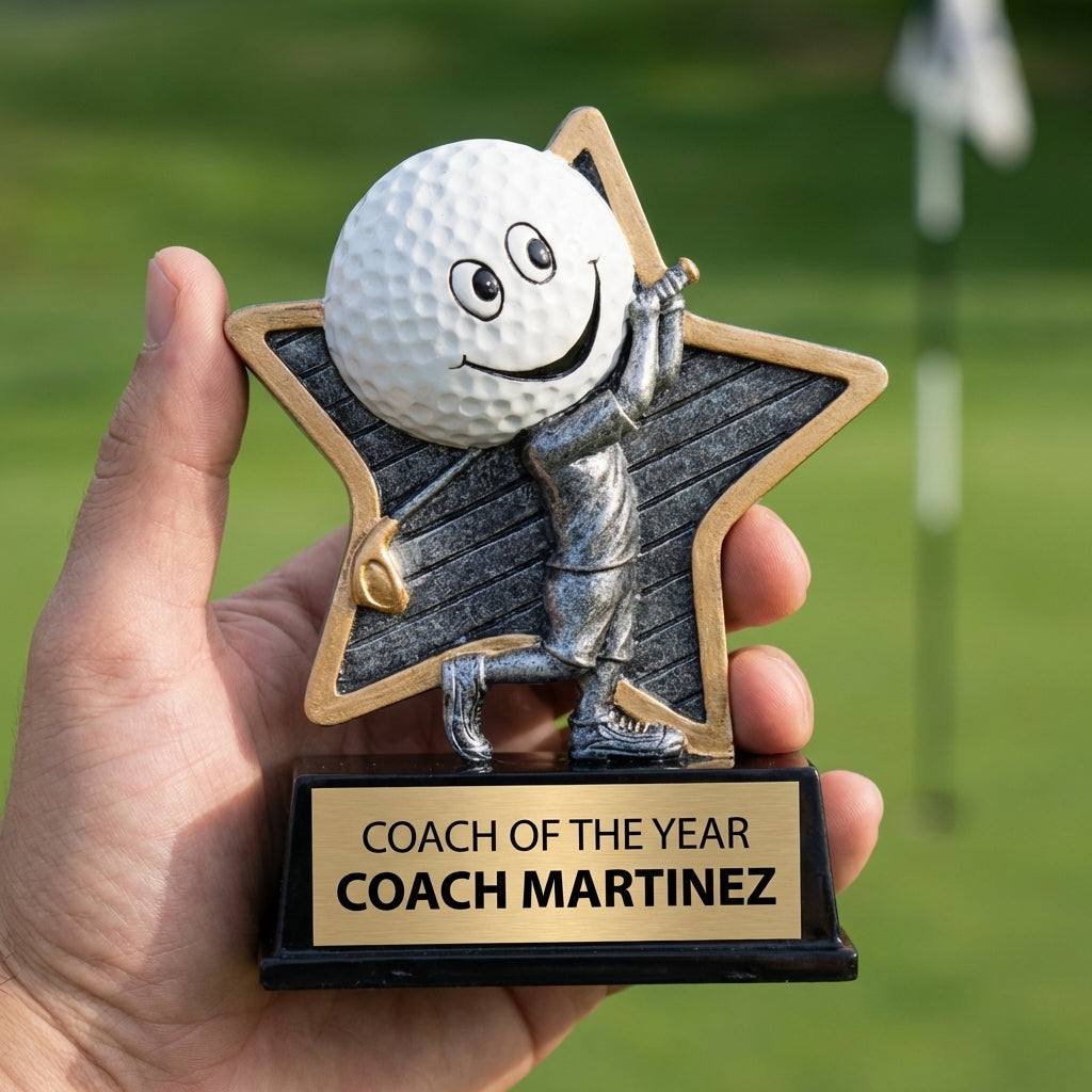 Personalized Golf Trophy 5" - Custom Engraved LPR for Team, Coach & MVP - View 5