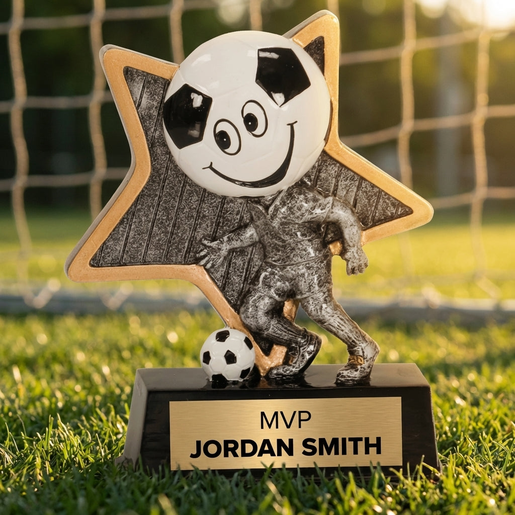 Personalized Soccer Trophy 5" - Custom Engraved LPR for Team, Coach & MVP - View 3