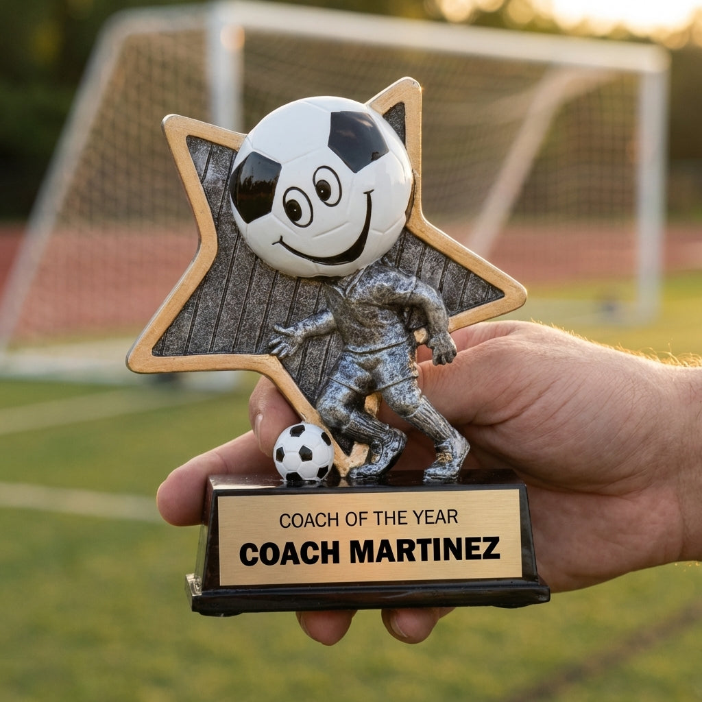 Personalized Soccer Trophy 5" - Custom Engraved LPR for Team, Coach & MVP - View 5