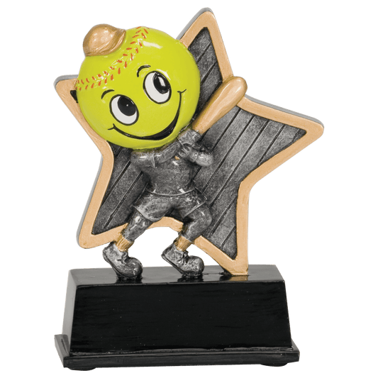 Personalized Softball Trophy 5" - Custom Engraved LPR for Team, Coach & MVP - View 1