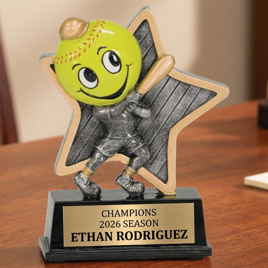 Personalized Softball Trophy 5" - Custom Engraved LPR for Team, Coach & MVP - View 2