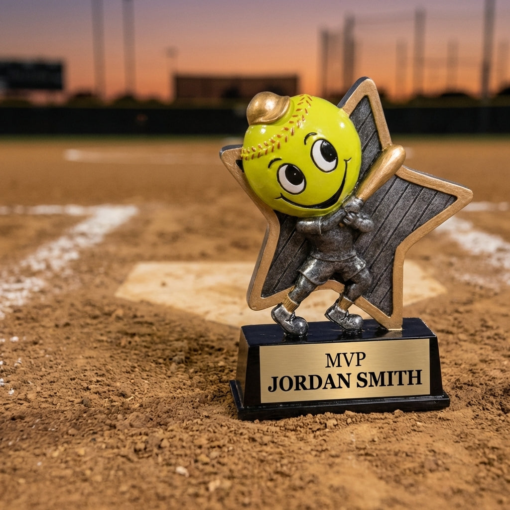 Personalized Softball Trophy 5" - Custom Engraved LPR for Team, Coach & MVP - View 3