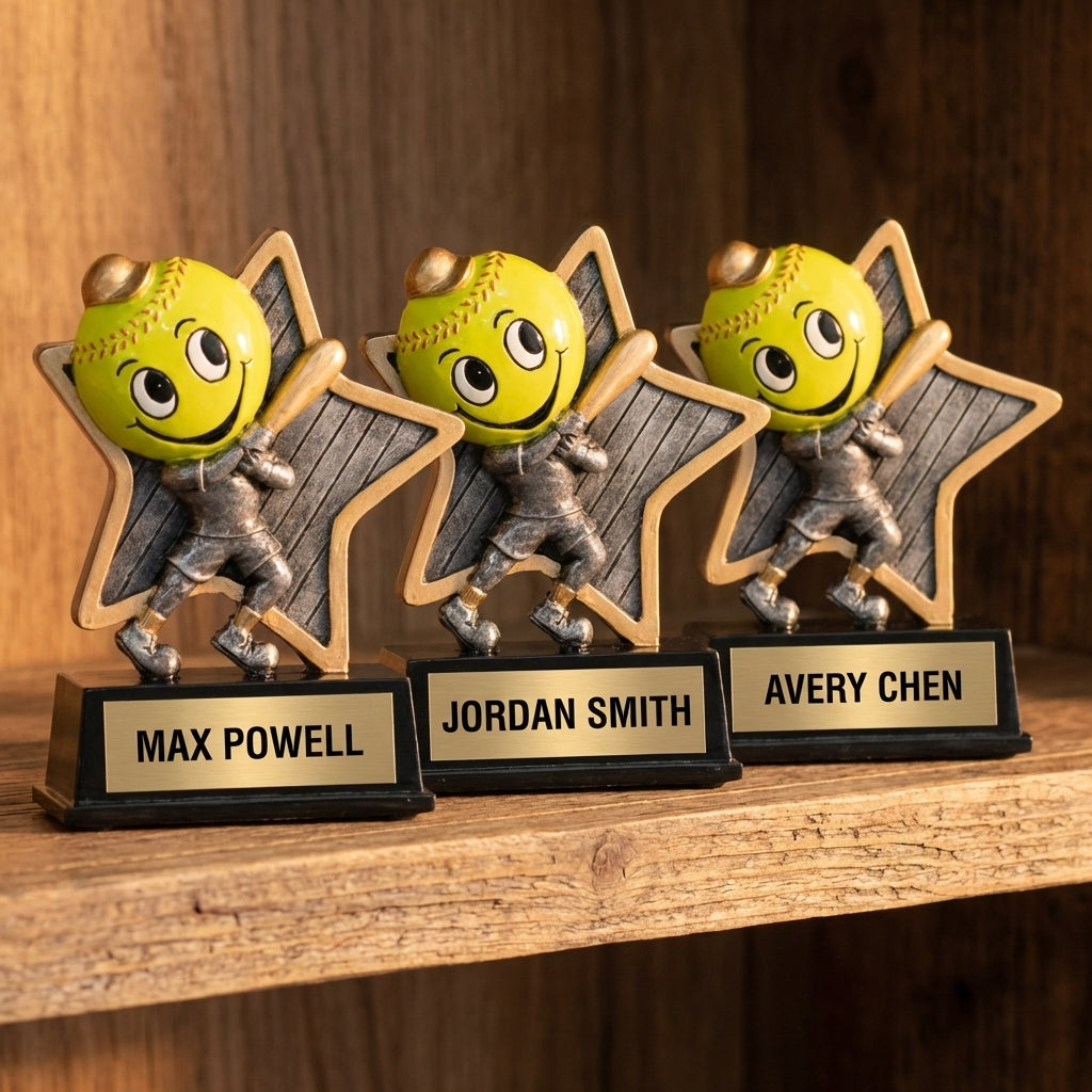 Personalized Softball Trophy 5" - Custom Engraved LPR for Team, Coach & MVP - View 4