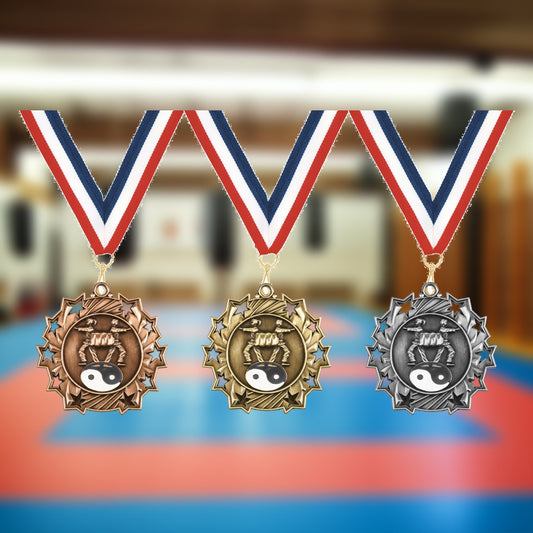 Personalized Martial Arts Team Medals, Martial Artist Medallions with Neck Ribbon, Martial Artist Awards for Players and C...
