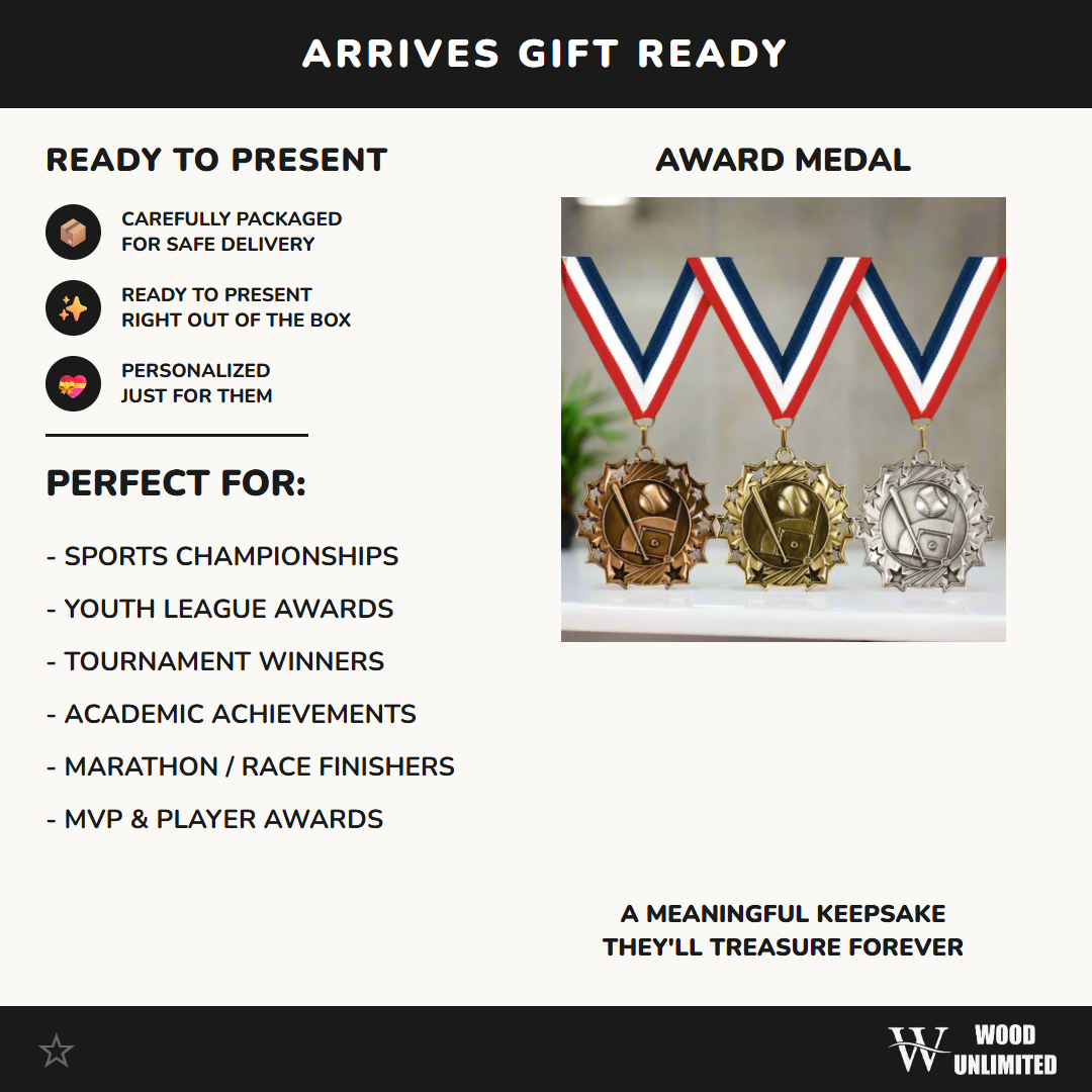 2 1/4" Baseball Team Bulk Medals for Tournaments, Championships, Teams and Coaches