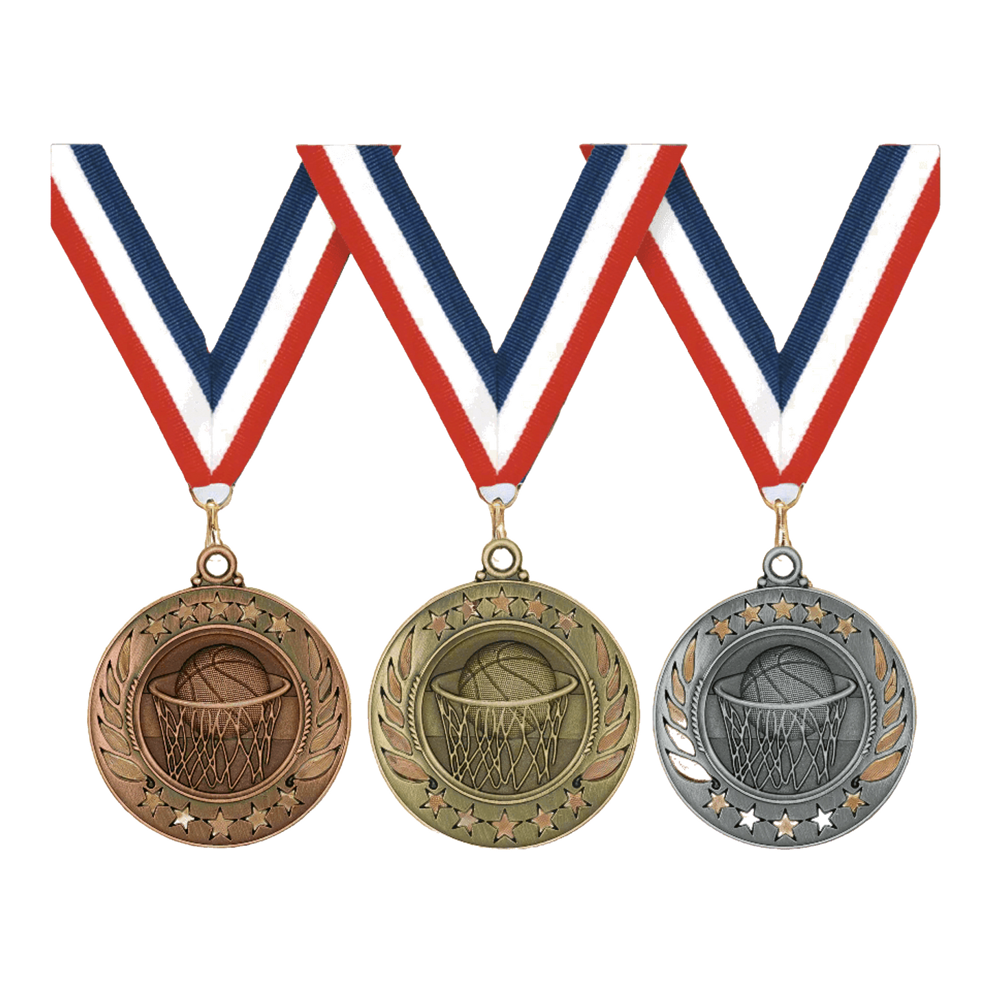 2 1/4" Basketall Team Bulk Medals for Tournaments, Championships, AAU Teams and Coaches