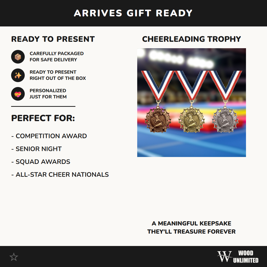 Personalized Cheerleading Team Medals, Cheerleader Medallions with Neck Ribbon, Cheerleader Awards for Players and Coaches