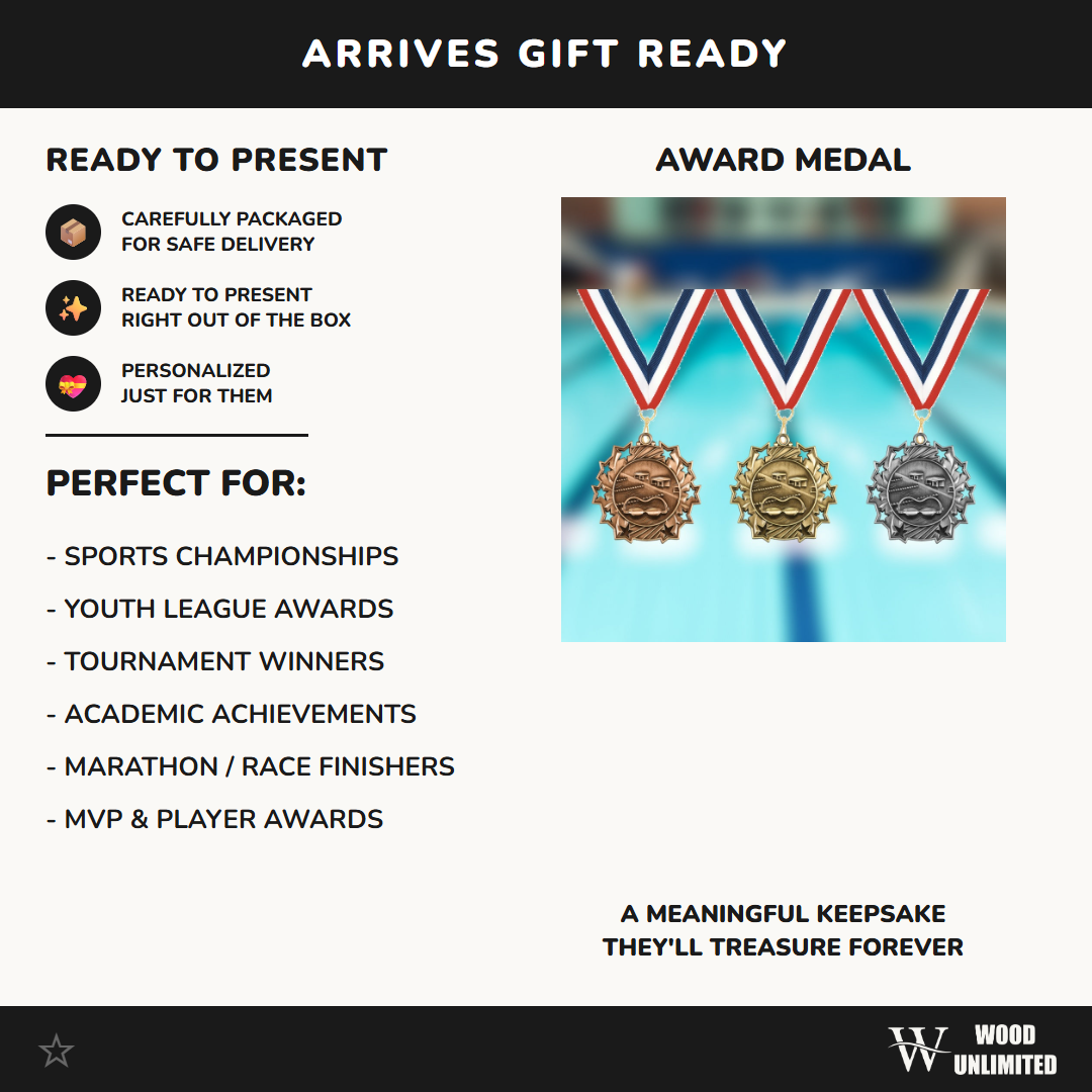 Personalized Swimming Team Medals, Swimmer Medallions with Neck Ribbon, Swimmer Awards for Players and Coaches