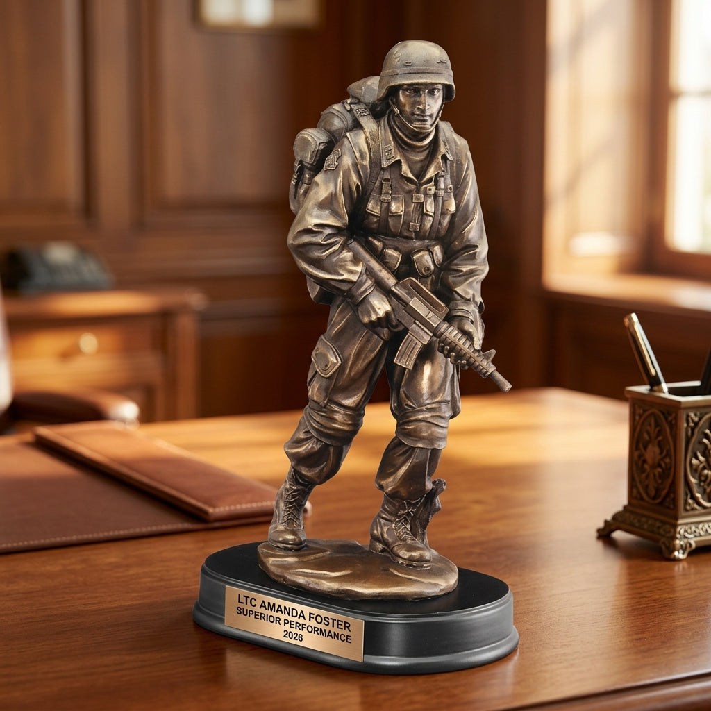 Military Trophy Award | Personalized | Custom Engraved | Retirement Gift | Service Recognition | Patriotic Decor - View 5