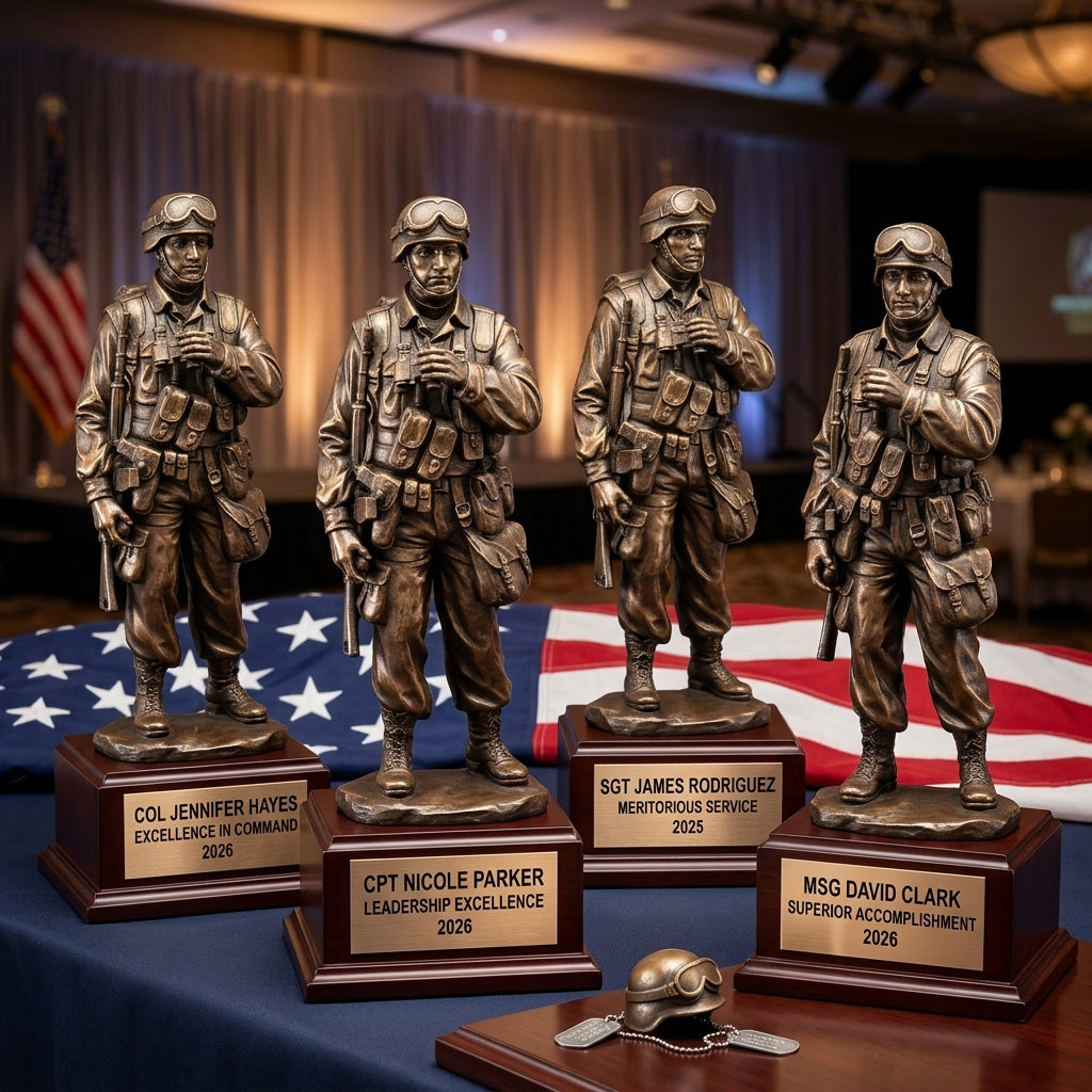 Military Trophy Award | Personalized | Custom Engraved | Retirement Gift | Veteran | Achievement Award | Service Recognition - View 6