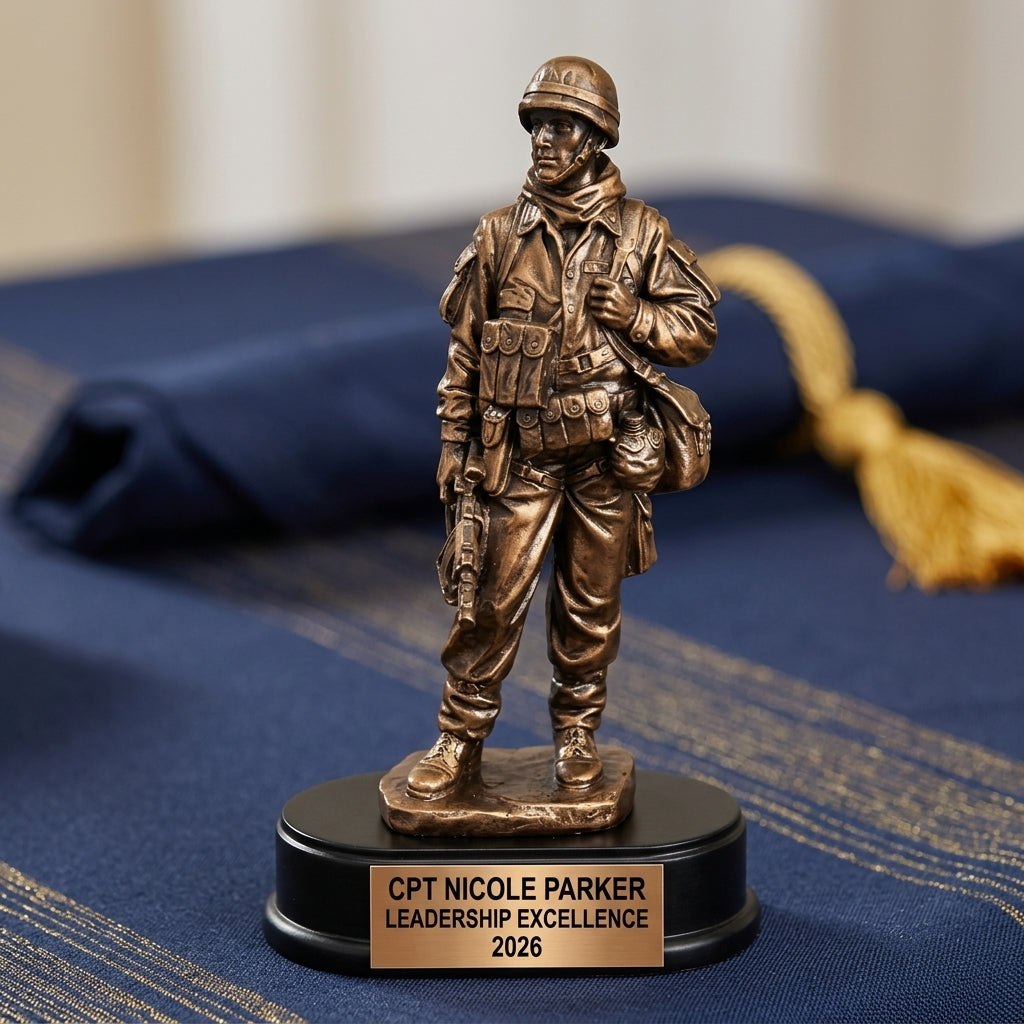Military Trophy Award | Personalized | Custom Engraved | Retirement Gift | Service Award | Promotion | Veterans Day | Change of Command - View 2