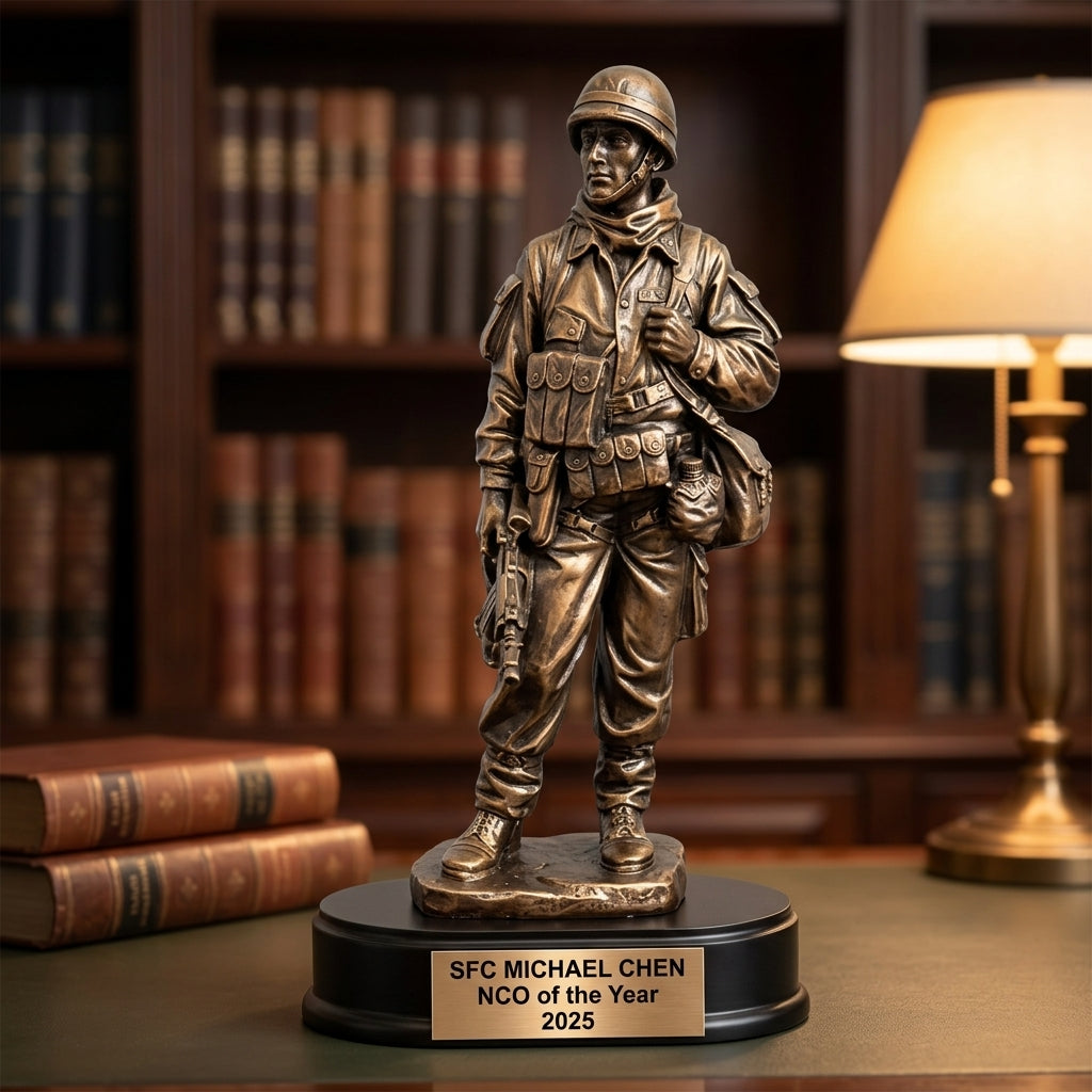 Military Trophy Award | Personalized | Custom Engraved | Retirement Gift | Service Award | Promotion | Veterans Day | Change of Command - View 3
