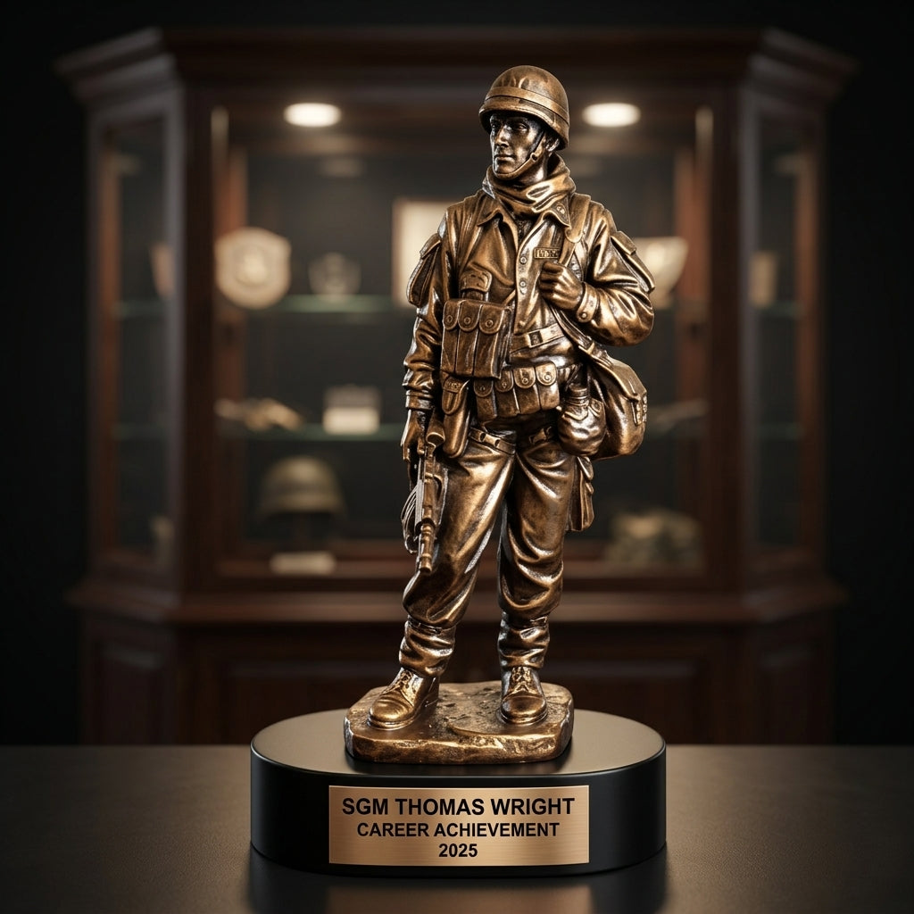 Military Trophy Award | Personalized | Custom Engraved | Retirement Gift | Service Award | Promotion | Veterans Day | Change of Command - View 4