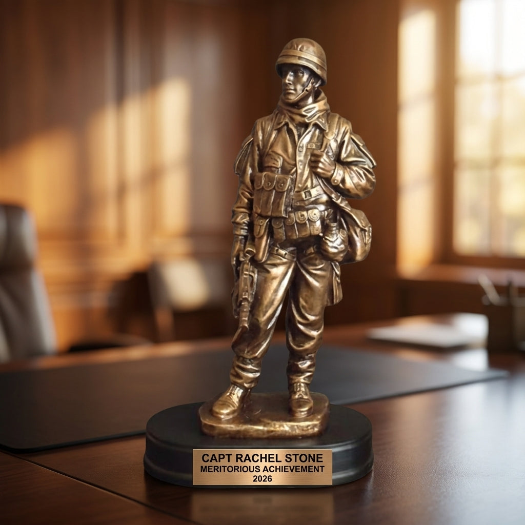 Military Trophy Award | Personalized | Custom Engraved | Retirement Gift | Service Award | Promotion | Veterans Day | Change of Command - View 5