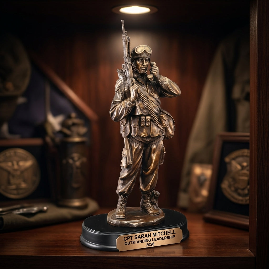 Military Trophy Award | Personalized | Custom Engraved | Retirement Gift | Service Award | Achievement Trophy | US Armed Forces - View 4