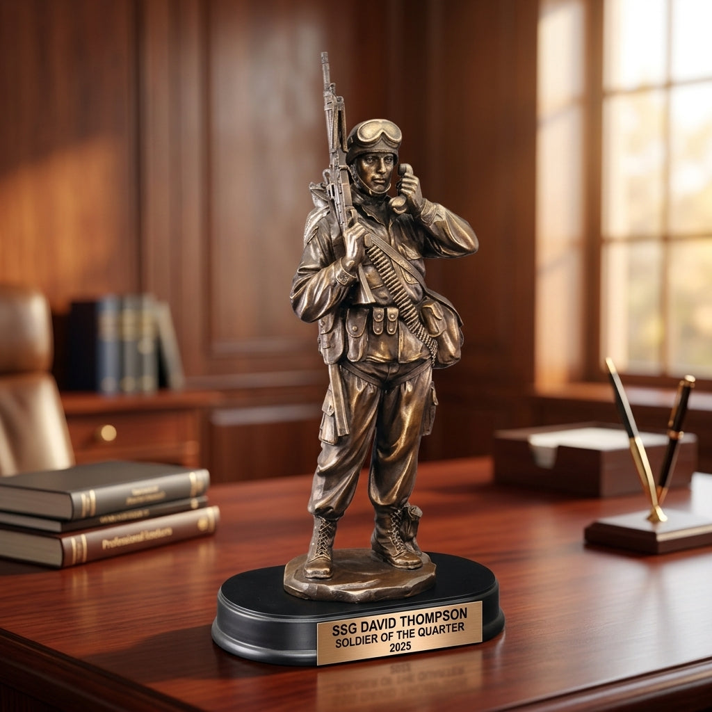 Military Trophy Award | Personalized | Custom Engraved | Retirement Gift | Service Award | Achievement Trophy | US Armed Forces - View 5