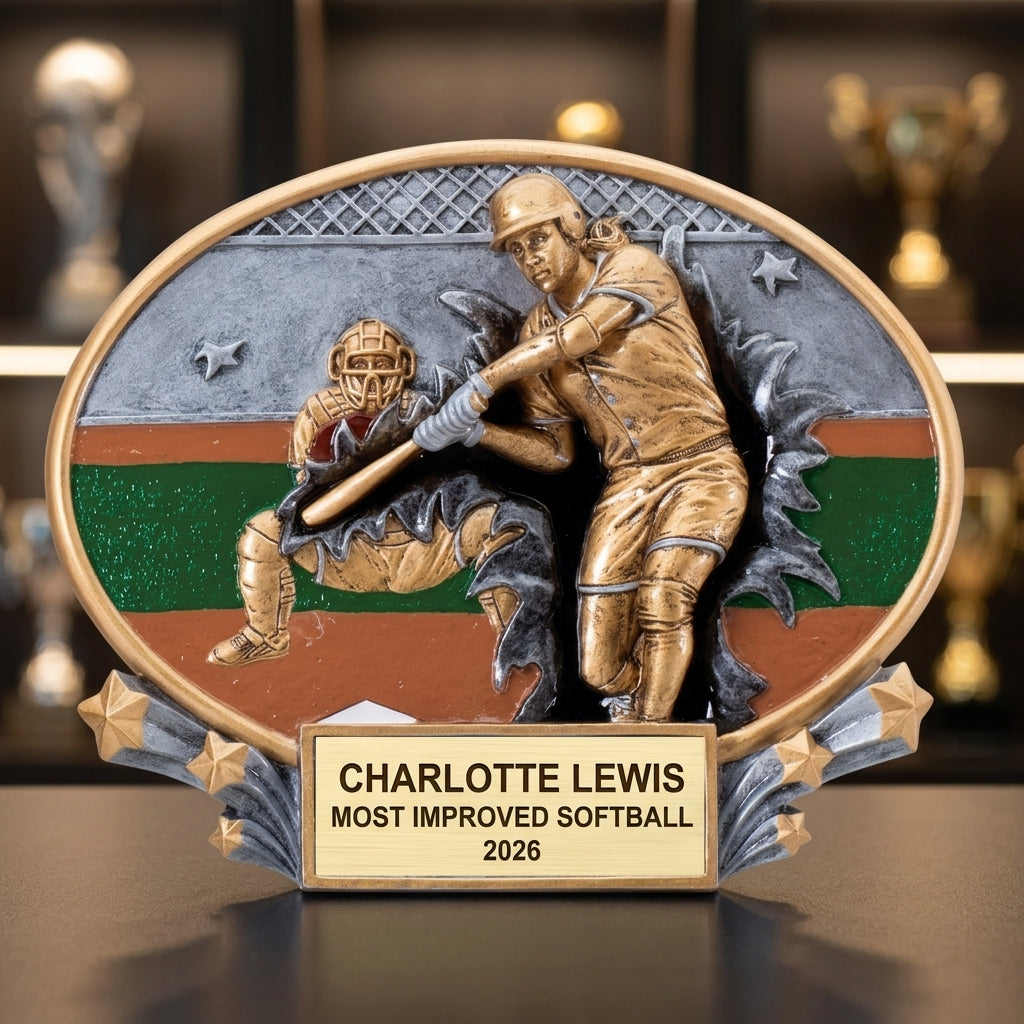 Personalized | Softball Award | Custom Engraved | Softball Trophy | Girls Softball | Player Award | Team Recognition | Most Improved - View 1