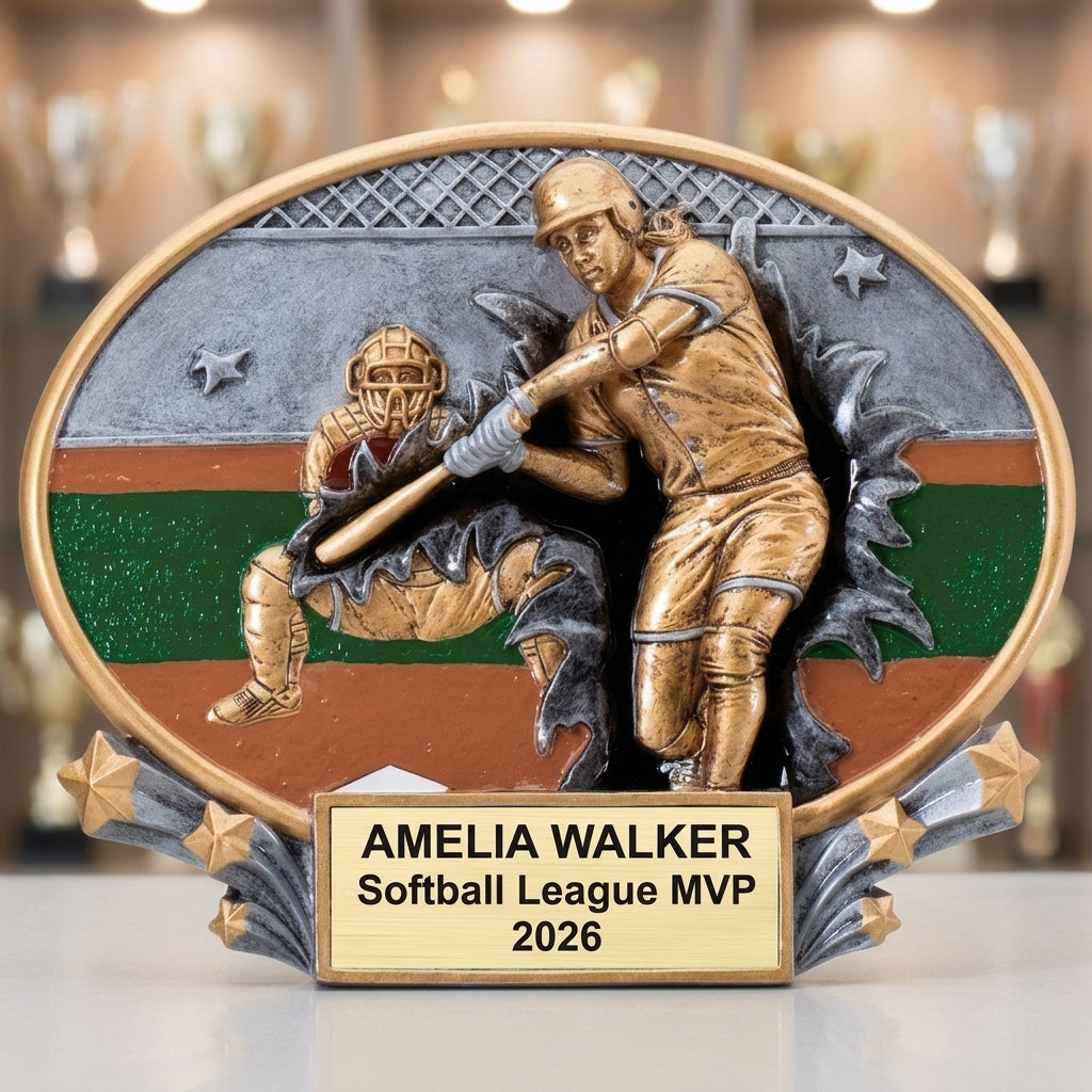 Personalized | Softball Award | Custom Engraved | Softball Trophy | Girls Softball | Player Award | Team Recognition | Most Improved - View 4