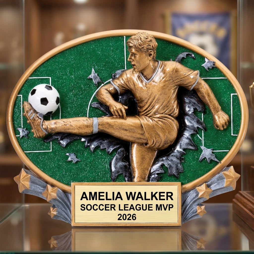Soccer Award Trophy | Personalized | Custom Engraved | MVP | Golden Boot | Team Gift - View 1