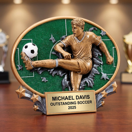Soccer Award Trophy | Personalized | Custom Engraved | MVP | Golden Boot | Team Gift - View 2