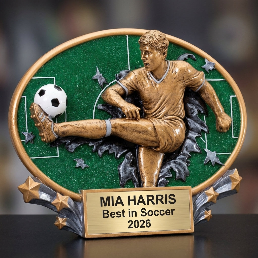 Soccer Award Trophy | Personalized | Custom Engraved | MVP | Golden Boot | Team Gift - View 3