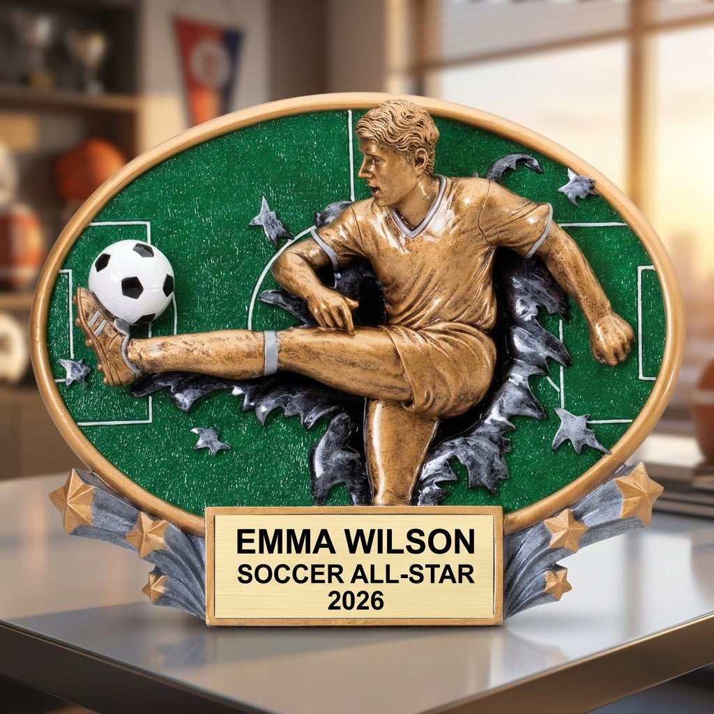 Soccer Award Trophy | Personalized | Custom Engraved | MVP | Golden Boot | Team Gift - View 5