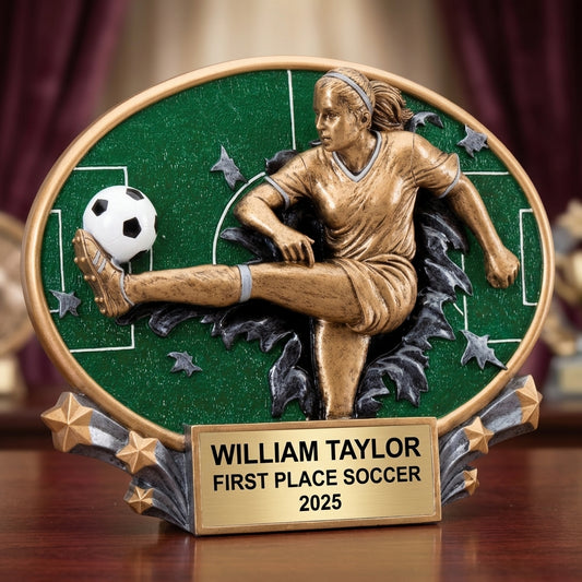 Personalized | Soccer Award | Custom Engraved | Soccer Trophy | Girls Soccer | Personalized Award | Youth Team | MVP Award | Championship - View 2