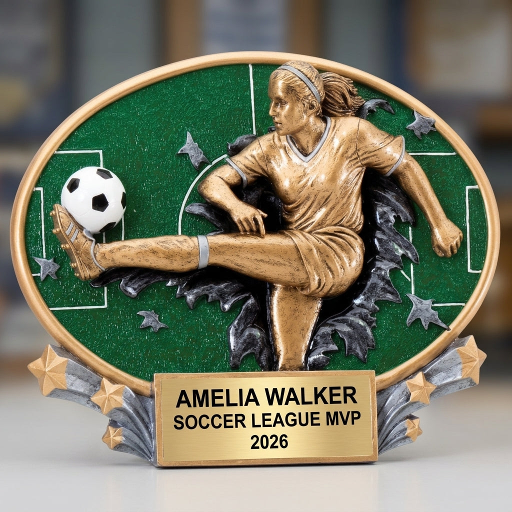 Personalized | Soccer Award | Custom Engraved | Soccer Trophy | Girls Soccer | Personalized Award | Youth Team | MVP Award | Championship - View 3