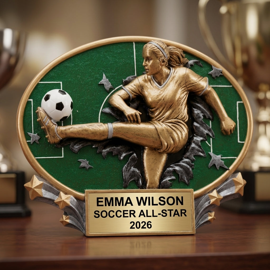 Personalized | Soccer Award | Custom Engraved | Soccer Trophy | Girls Soccer | Personalized Award | Youth Team | MVP Award | Championship - View 4