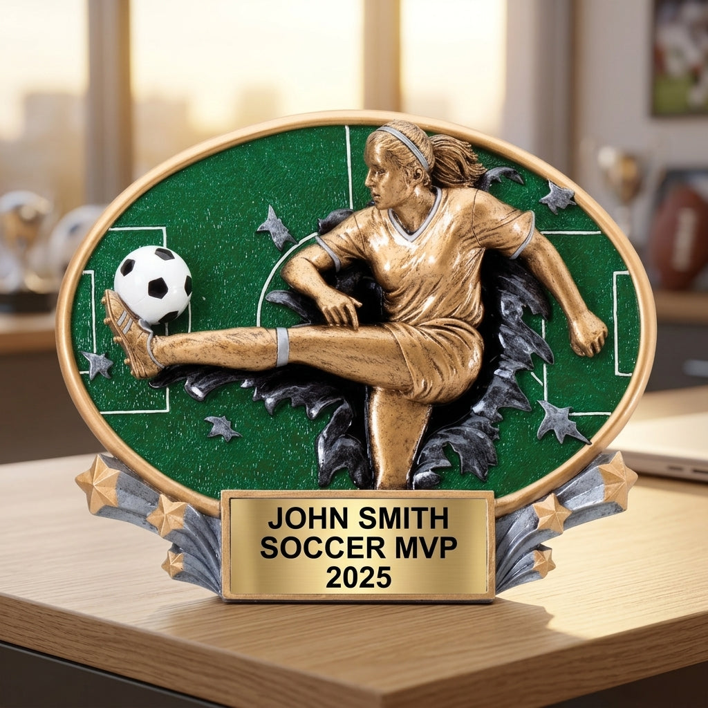 Personalized | Soccer Award | Custom Engraved | Soccer Trophy | Girls Soccer | Personalized Award | Youth Team | MVP Award | Championship - View 5