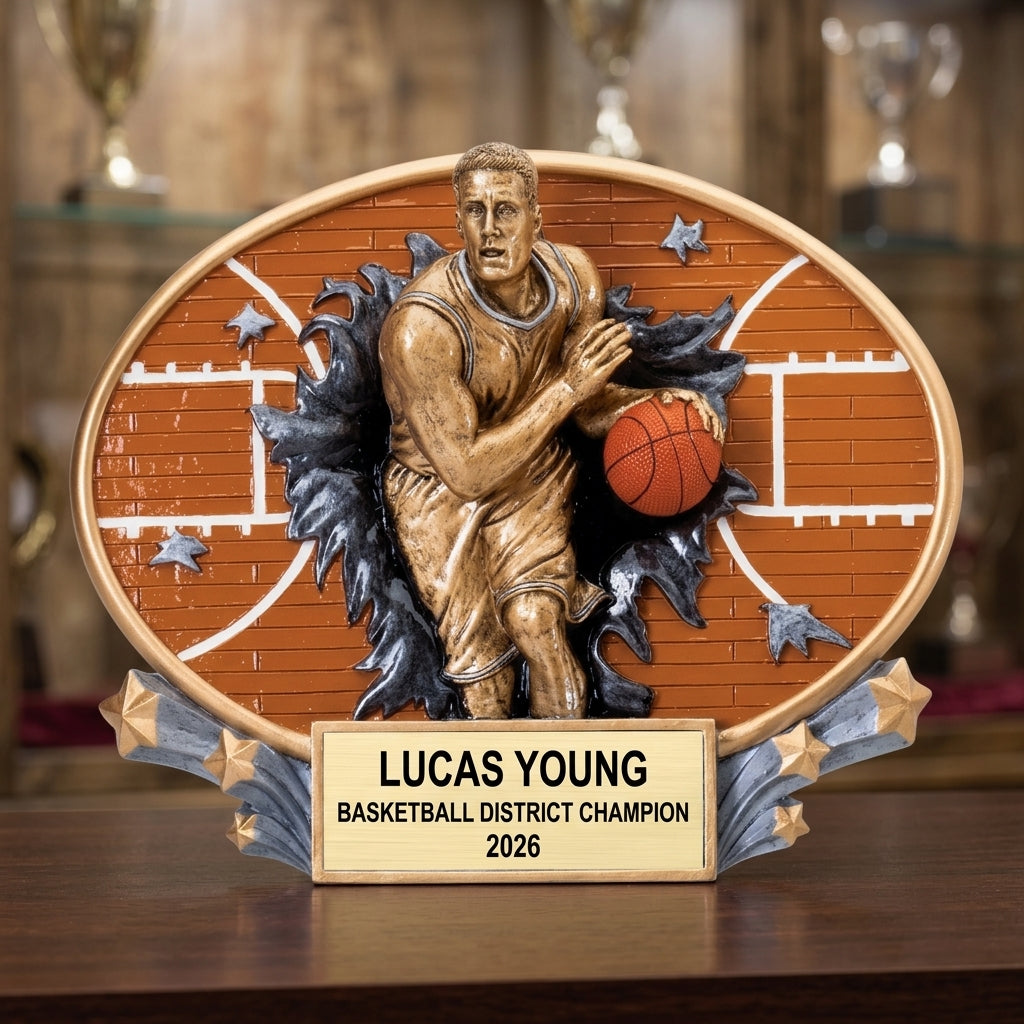 Personalized Basketball Award Trophy | Custom Engraved | Basketball Gift | Team Trophy | End of Season Award - View 1