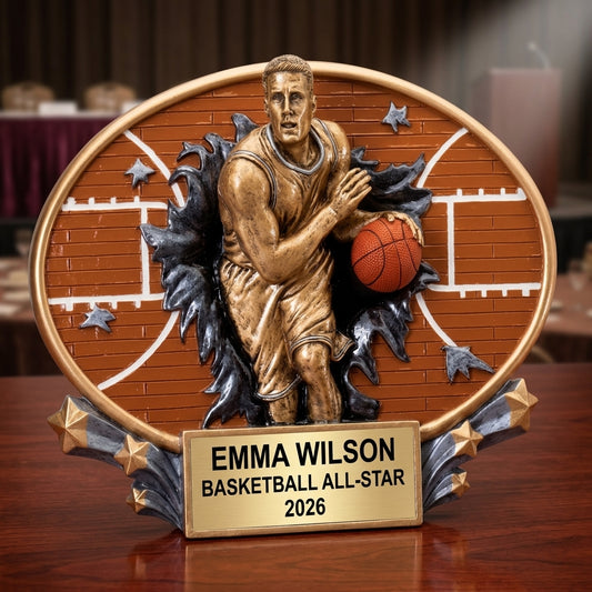 Personalized Basketball Award Trophy | Custom Engraved | Basketball Gift | Team Trophy | End of Season Award - View 2