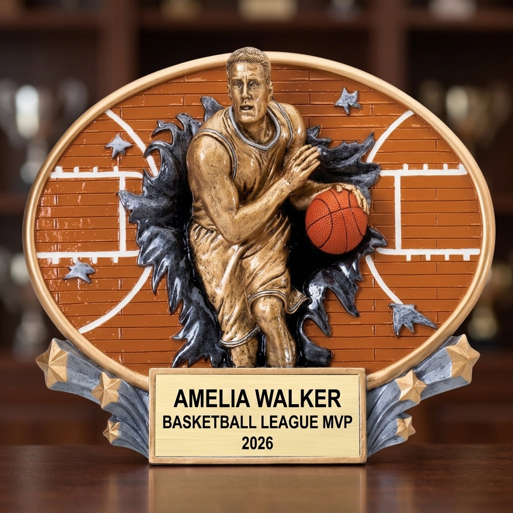 Personalized Basketball Award Trophy | Custom Engraved | Basketball Gift | Team Trophy | End of Season Award - View 4