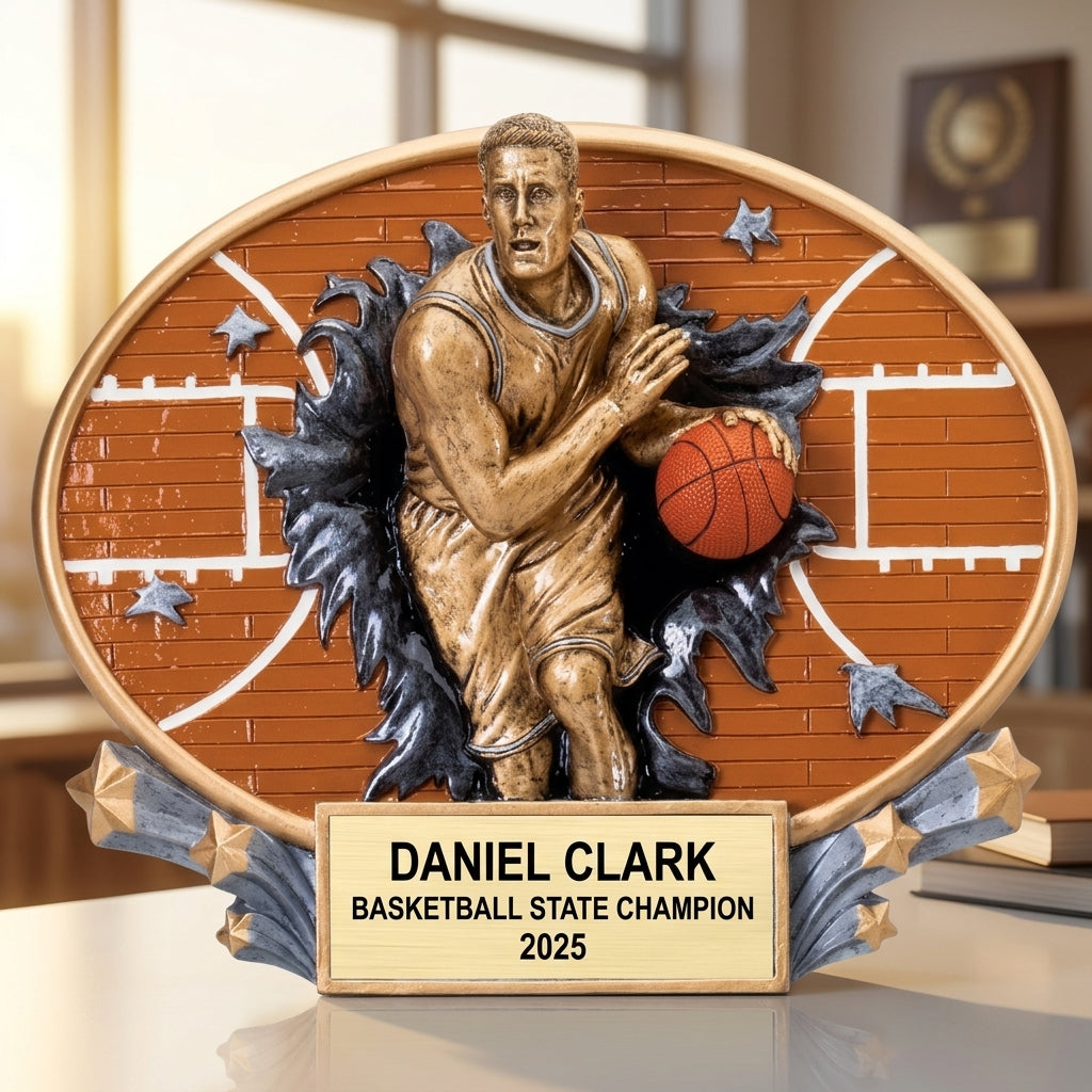 Personalized Basketball Award Trophy | Custom Engraved | Basketball Gift | Team Trophy | End of Season Award - View 5