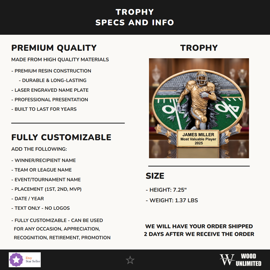 Football Award Trophy 4"