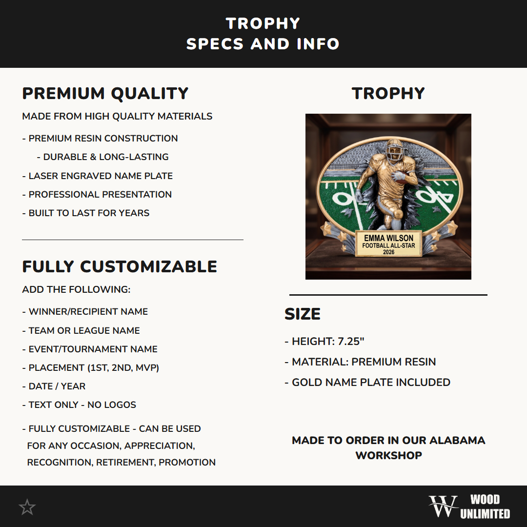 Football Award Trophy | Personalized | Custom Engraved | Football Trophy | Personalized Gift | Team Award | Coach Gift