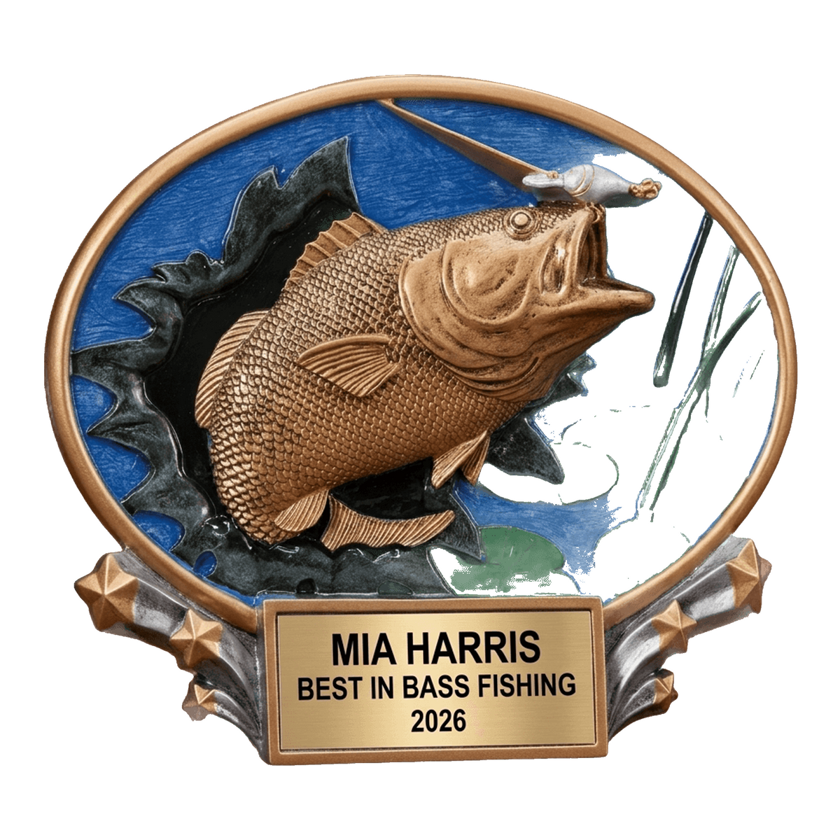 Fishing Trophy Award | Personalized | Custom Engraved | Bass Tournament Winner | Biggest Catch Award | Fisherman Gift