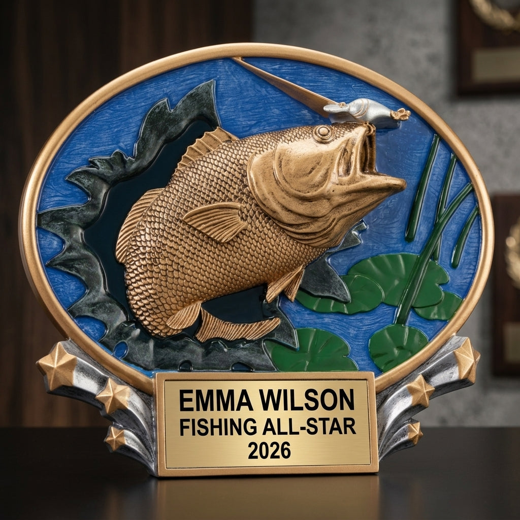 Fishing Trophy Award | Personalized | Custom Engraved | Bass Tournament Winner | Biggest Catch Award | Fisherman Gift - View 3