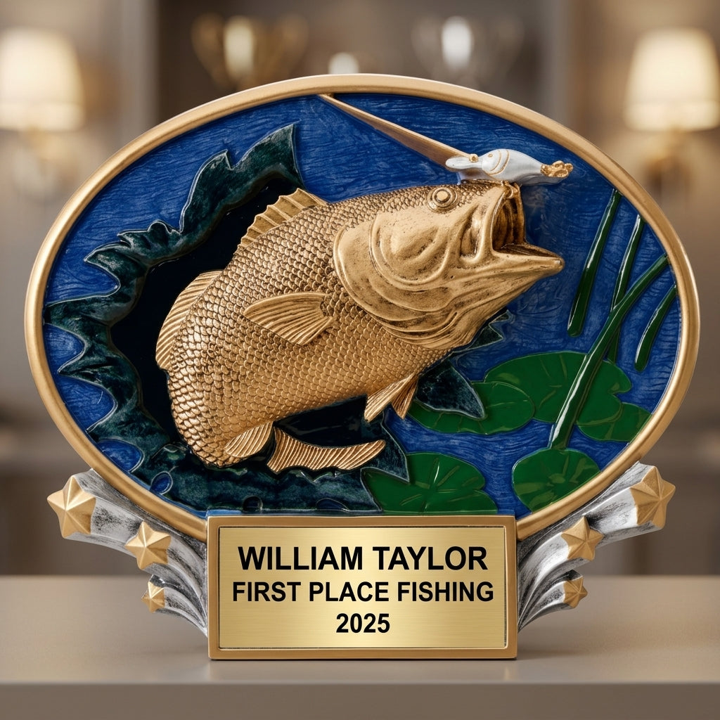 Fishing Trophy Award | Personalized | Custom Engraved | Bass Tournament Winner | Biggest Catch Award | Fisherman Gift - View 4