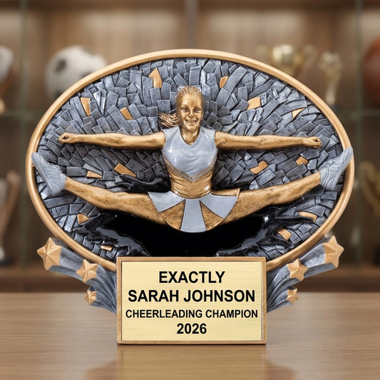 Cheerleading Award Trophy | Personalized | Custom Engraved | Cheer Leader Gift | Spirit Award | Team MVP - View 1