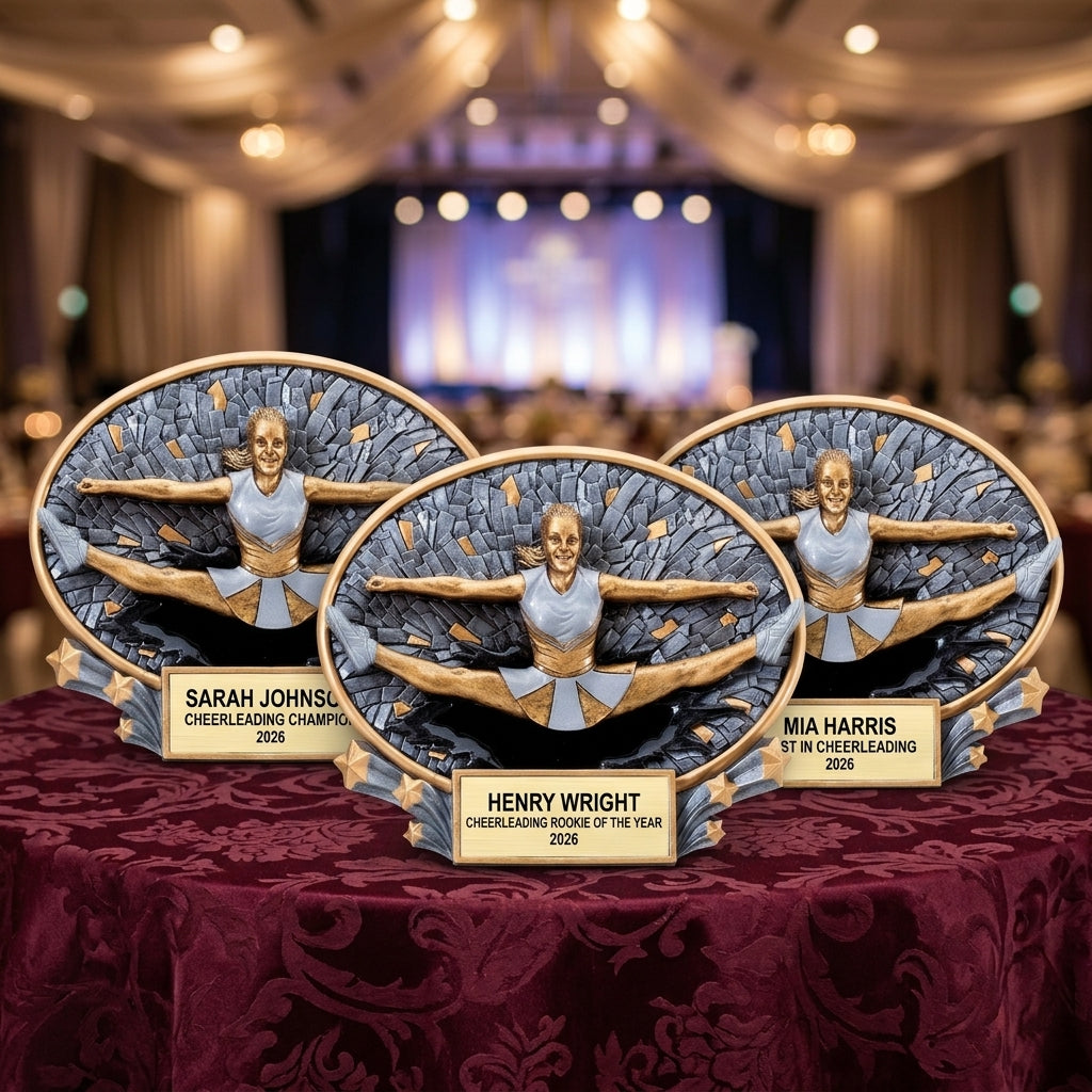 Cheerleading Award Trophy | Personalized | Custom Engraved | Cheer Leader Gift | Spirit Award | Team MVP - View 6