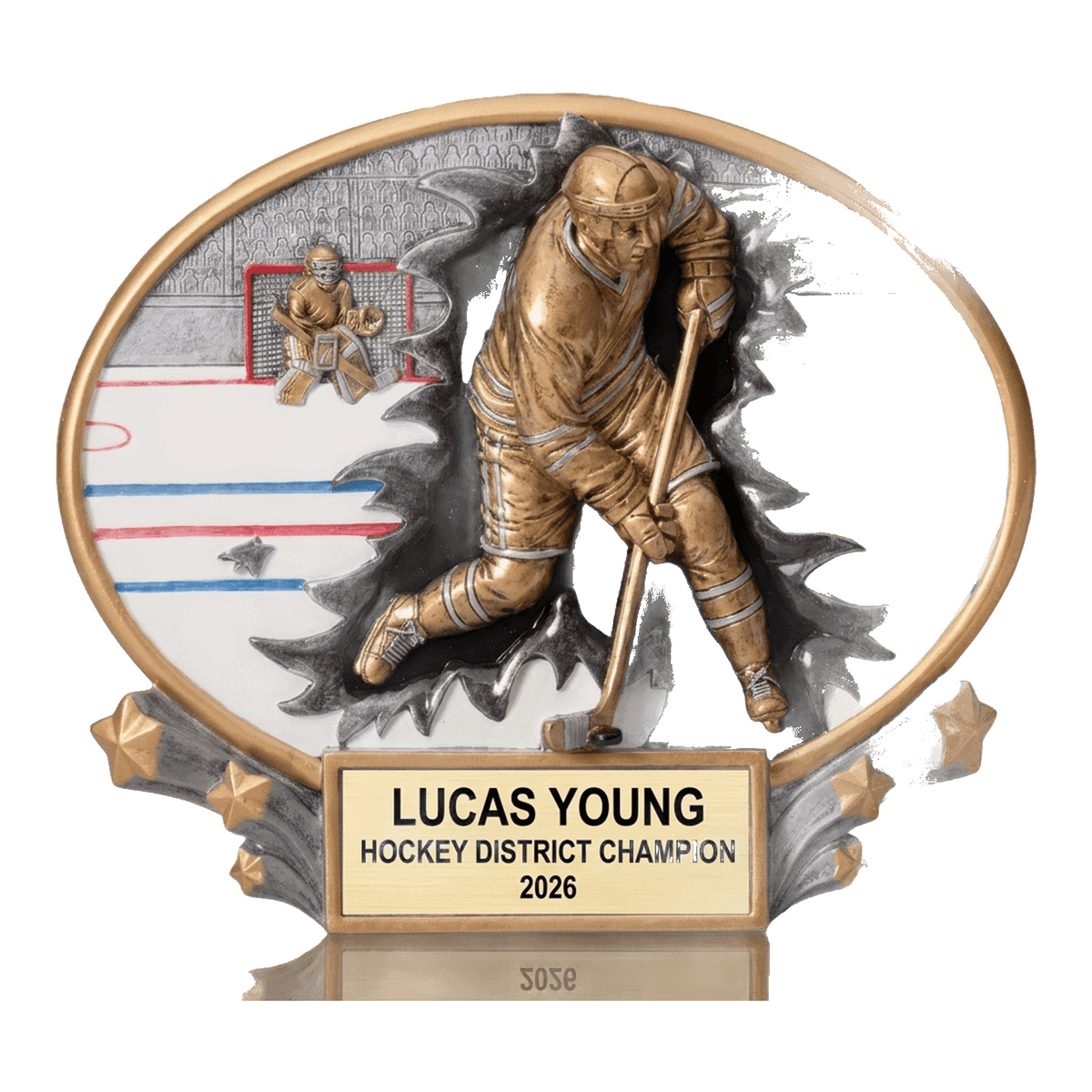 Hockey Award Trophy | Personalized | Custom Engraved Name Plate | Hockey Gift | Hockey Team Award | End of Season | Tournament Trophy