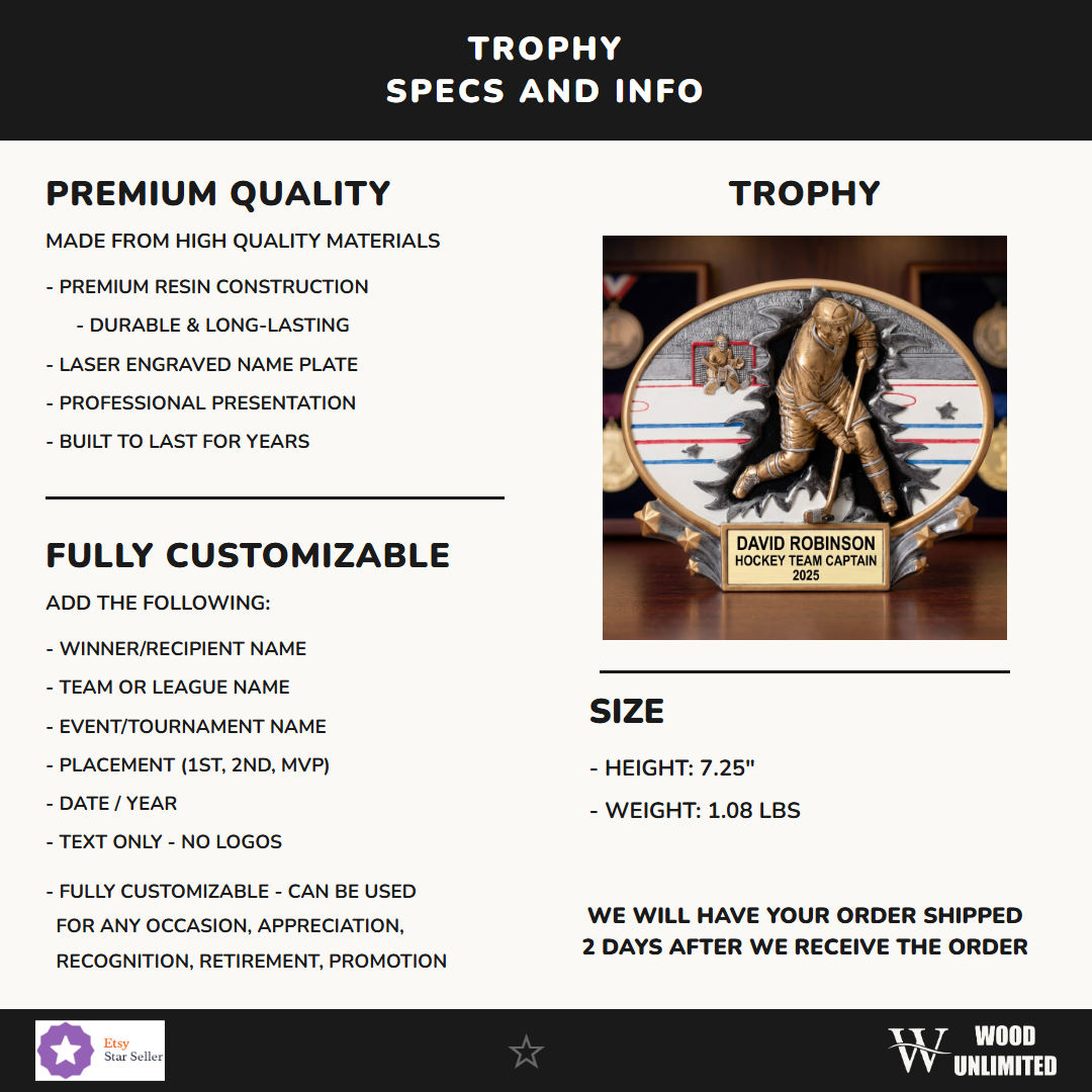 Hockey Award Trophy 4"