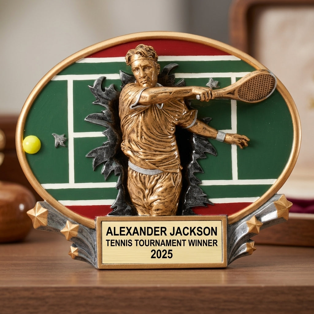 Tennis Award Trophy | Personalized | Custom Engraved | Tennis Champion | Gift | Player of the Year - View 1