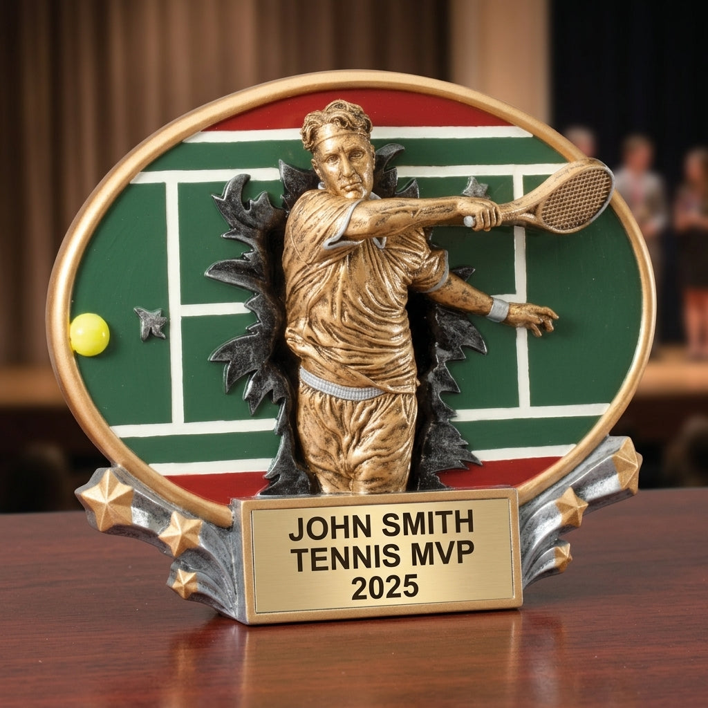 Tennis Award Trophy | Personalized | Custom Engraved | Tennis Champion | Gift | Player of the Year - View 2